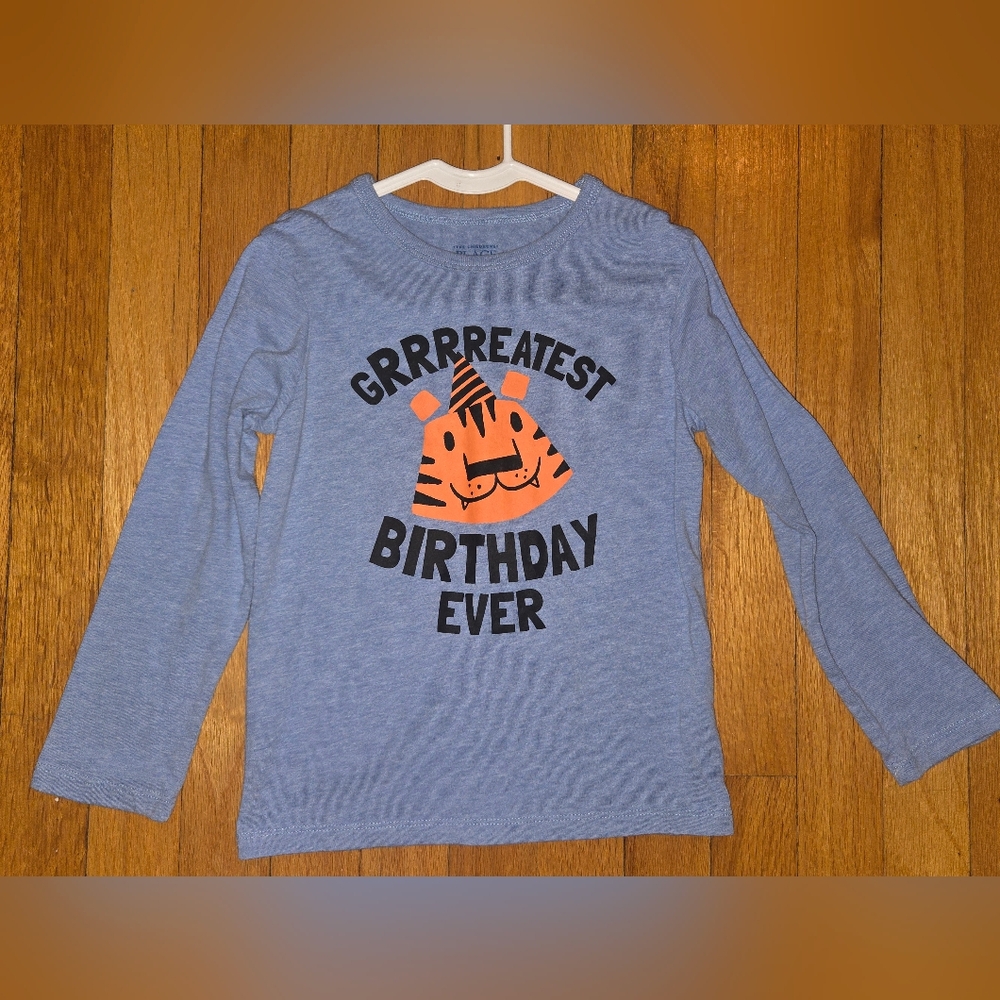 The Children's Place Blue Tiger Birthday Shirt